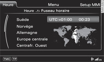 Réglage du fuseau horaire